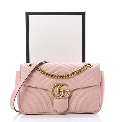 Gucci Calfskin Matelasse Small GG Marmont Shoulder Bag Perfect Pink 13 of 13