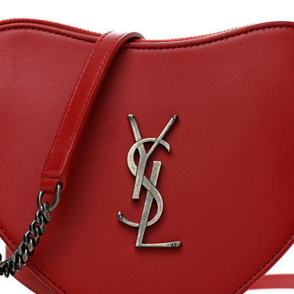 Saint Laurent Calfskin Heart Monogram Crossbody Red 8 of 10