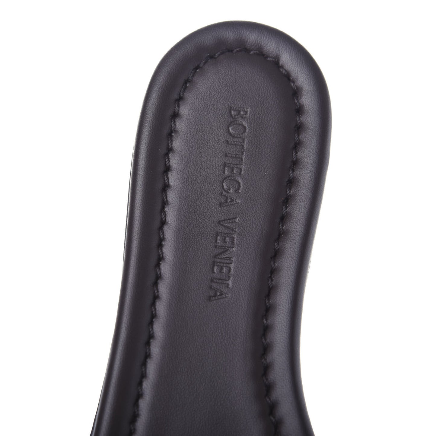 Nappa Intrecciato Squared Toe Flat Sandals 36 Espresso