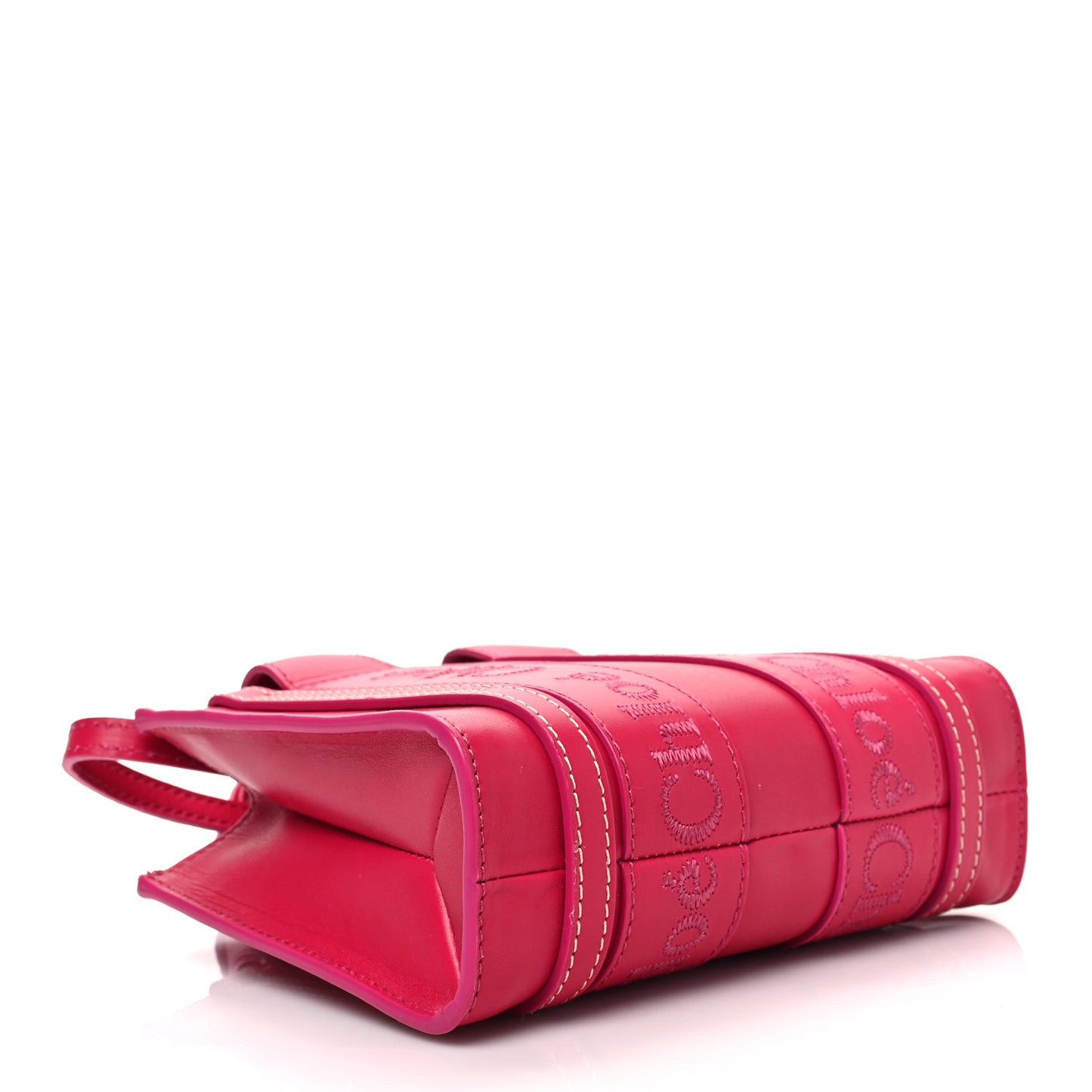 Calfskin Mini Woody Ribbon Tote Fizzy Pink