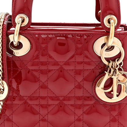 Christian Dior Patent Cannage Mini Lady Dior Red 8 of 10