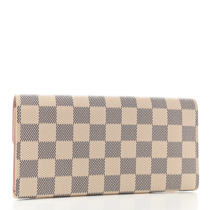 Louis Vuitton Damier Azur Emilie Wallet Rose Ballerine 3 of 7