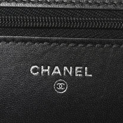 Chanel Lambskin Quilted Wallet On Chain WOC Black 6 of 11