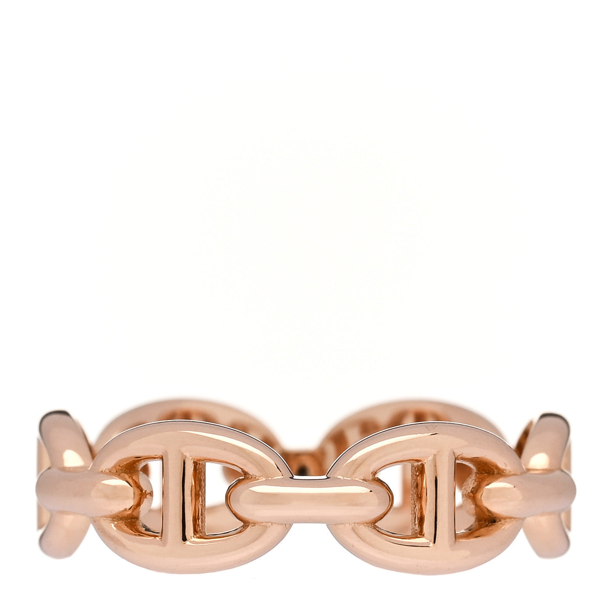 Hermes 18K Rose Gold PM Chaine d'Ancre Enchainee Ring 54 6.75 3 of 7