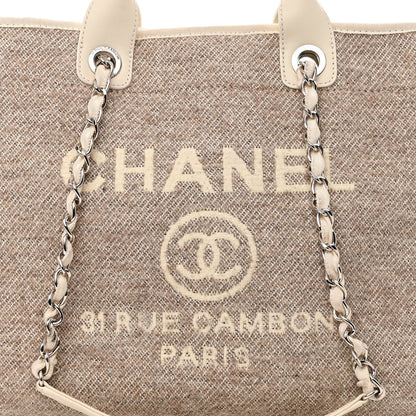 Chanel Mixed Fibers Calfskin Medium Deauville Tote Beige 8 of 14