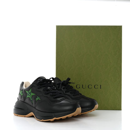 Gucci Demetra Monogram Multicolor Stars Inlay Mens Rhyton Sneakers 5 Black Green Blue Deep Orange 8 of 8