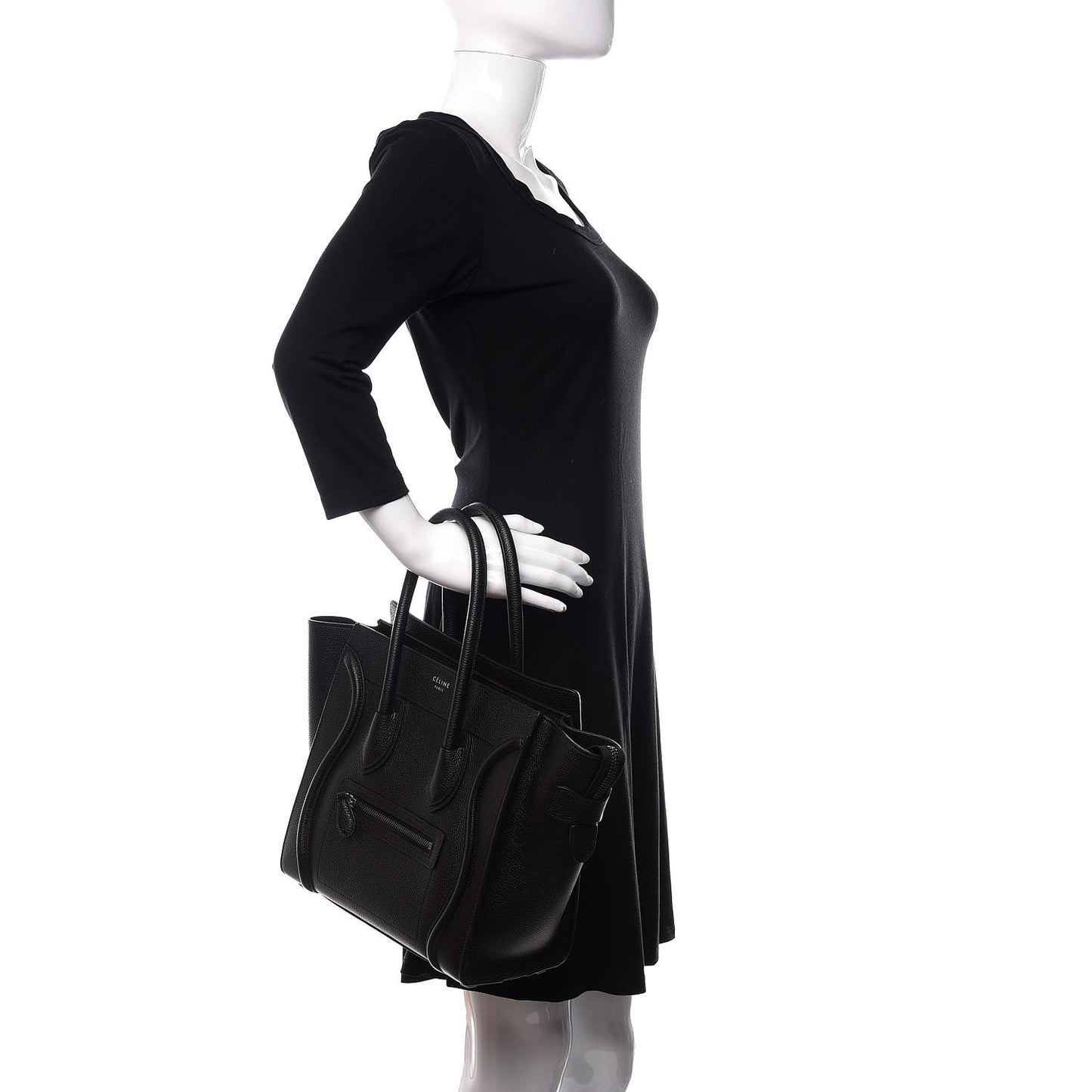 Drummed Calfskin Micro Luggage Black