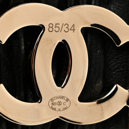 Chanel Lambskin Ruched CC Belt 85 34 Black 3 of 4