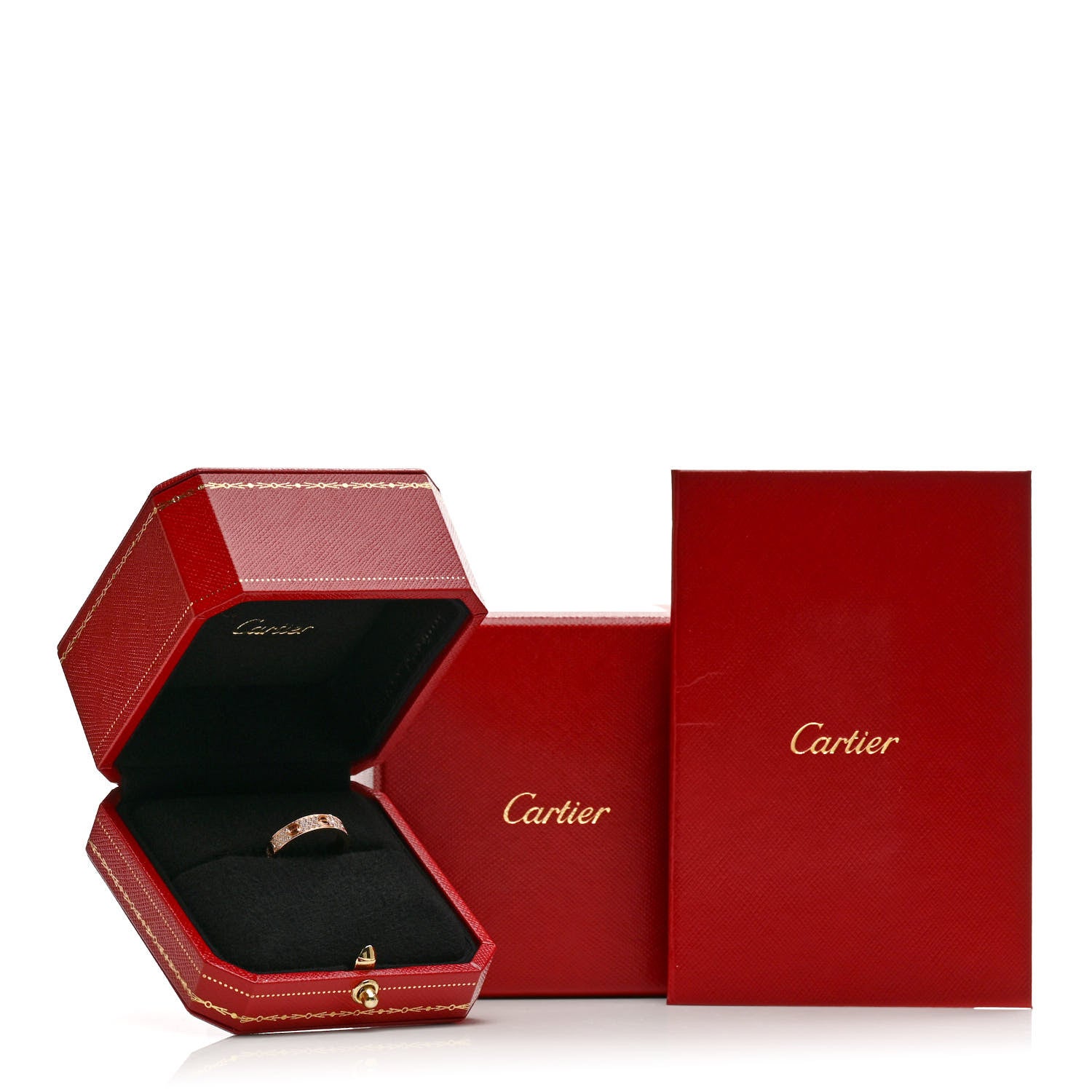 Cartier 18K Pink Gold Diamond 4mm LOVE Wedding Paved Band Ring 51 5.75 5 of 5