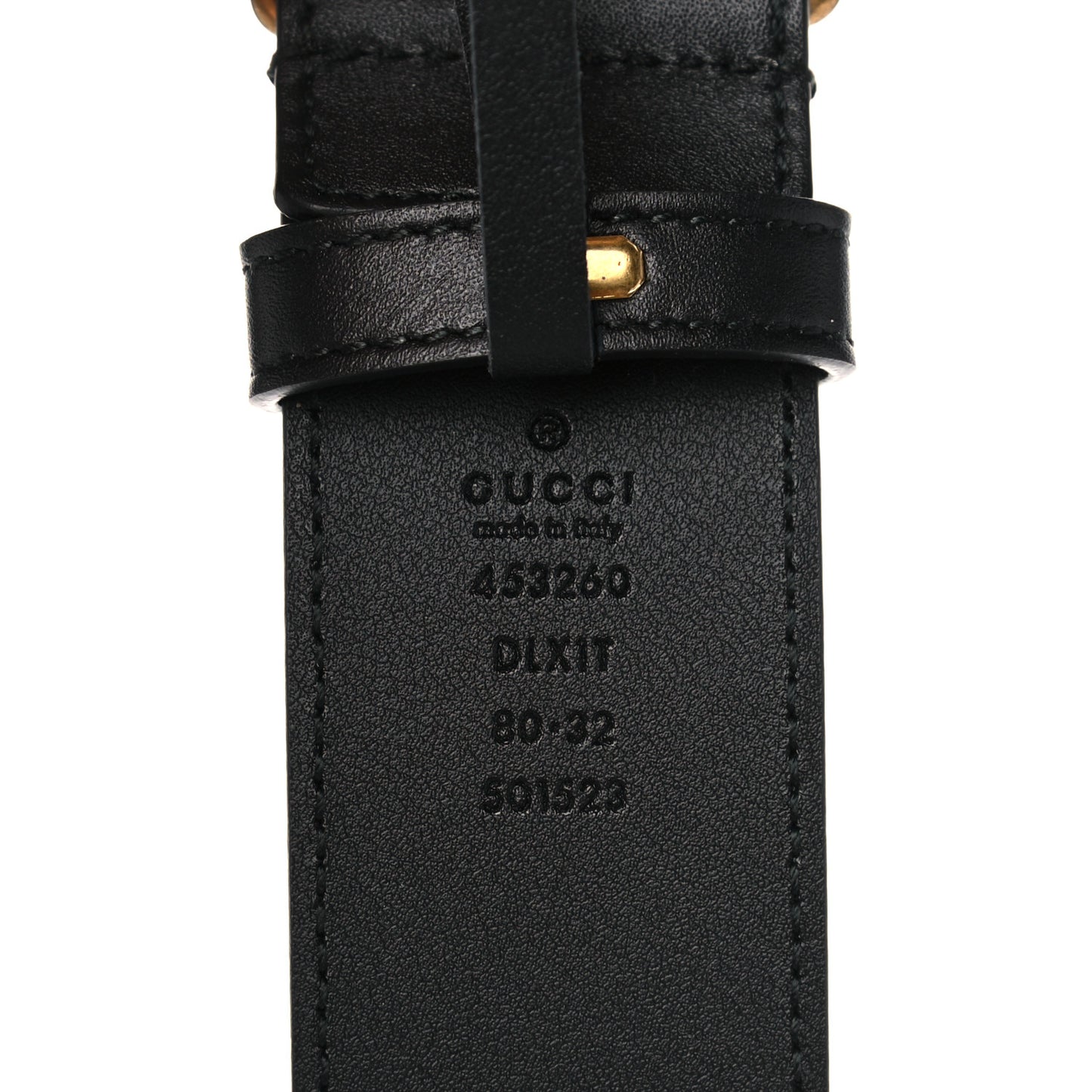 Moon Calfskin Pearl Double G 40mm Belt 80 32 Black Cream
