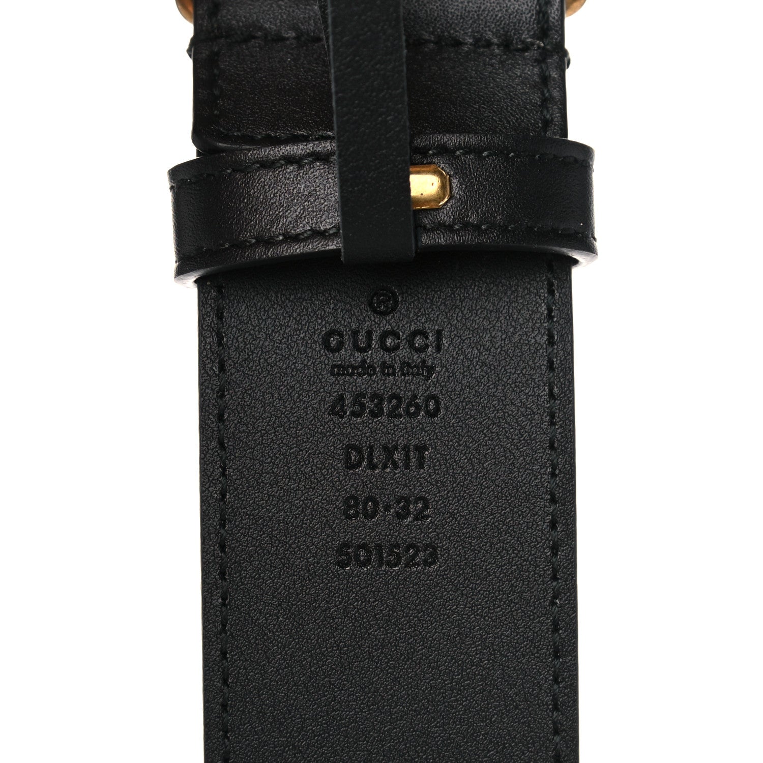 Gucci Moon Calfskin Pearl Double G 40mm Belt 80 32 Black Cream 3 of 4
