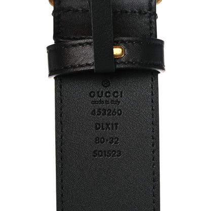 Gucci Moon Calfskin Pearl Double G 40mm Belt 80 32 Black Cream 3 of 4