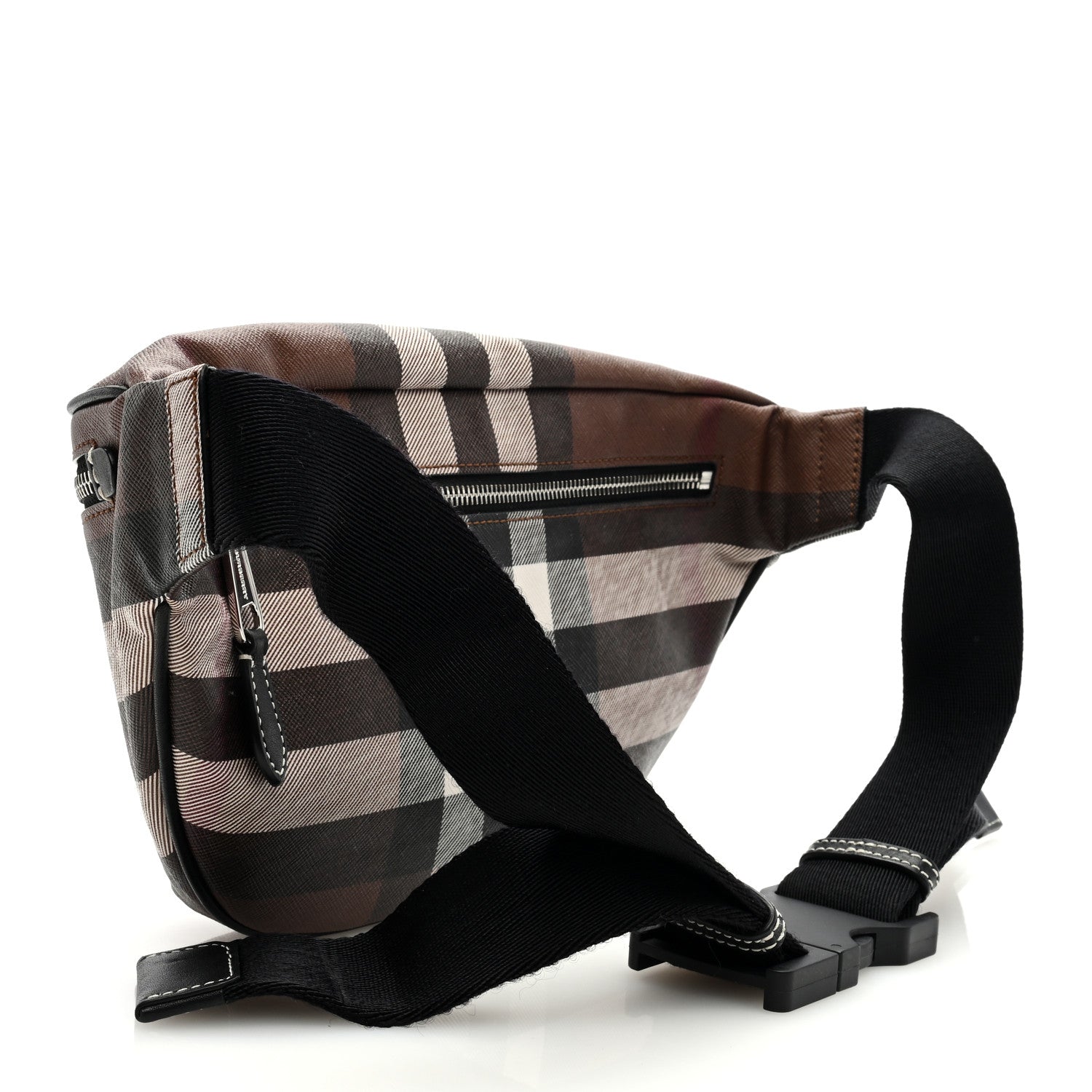 Burberry E-canvas Check Bum Bag Dark Birch Brown 3 of 8