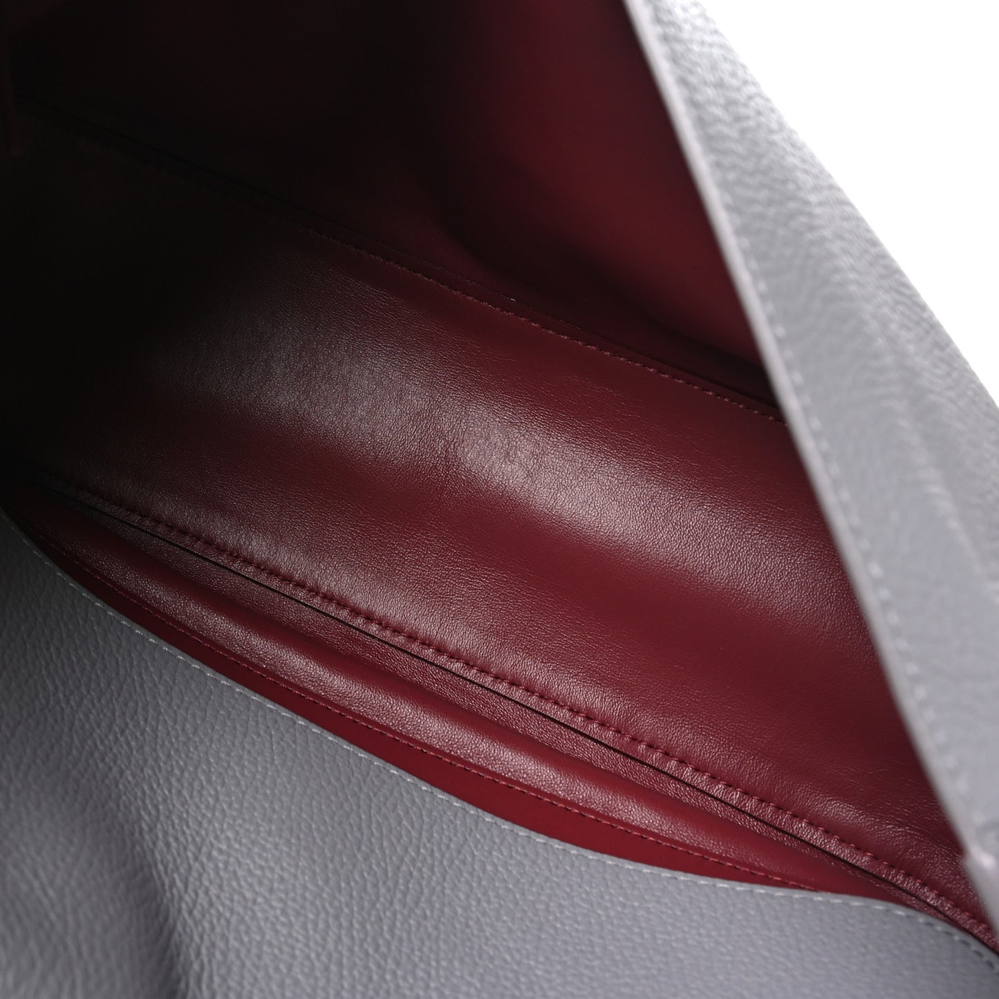 Grained Calfskin Small Souplissimo Maxi Flap Grey