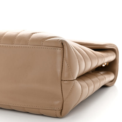 Saint Laurent Calfskin Y Quilted Monogram Medium Loulou Chain Satchel Dark Latte 9 of 11