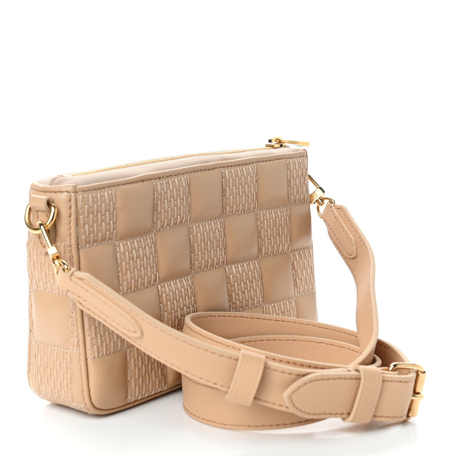 Louis Vuitton Damier Quilt Lambskin Troca Pochette Beige 3 of 8