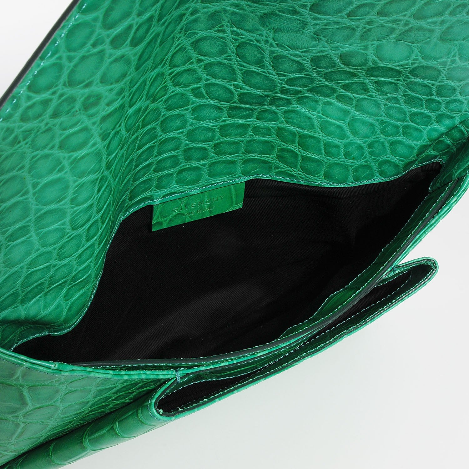 Givenchy Calfskin Crocodile Embossed Medium Antigona Envelope Clutch Emerald 5 of 7