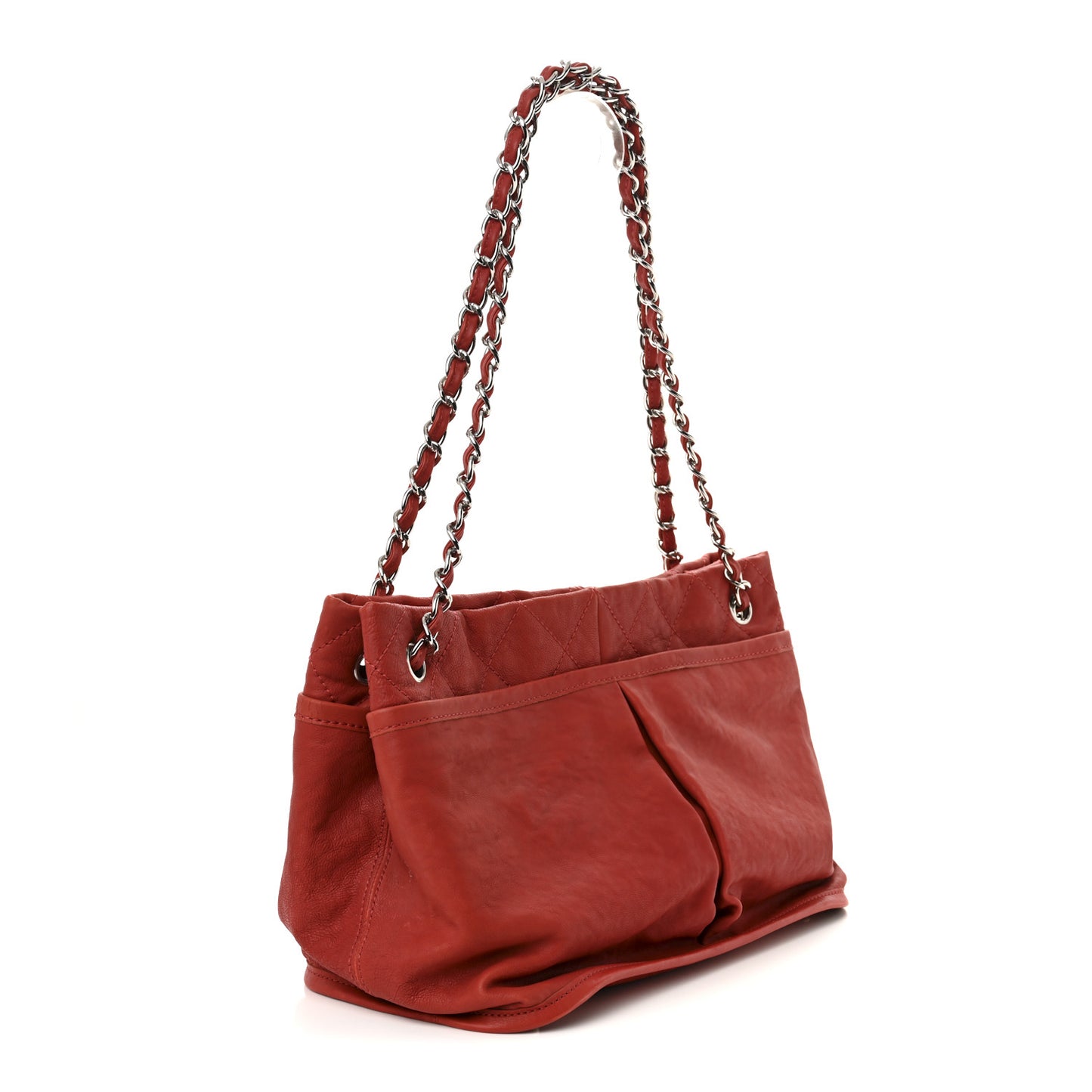 Ultra Soft Suede Calfskin Natural Beauty Tote Red