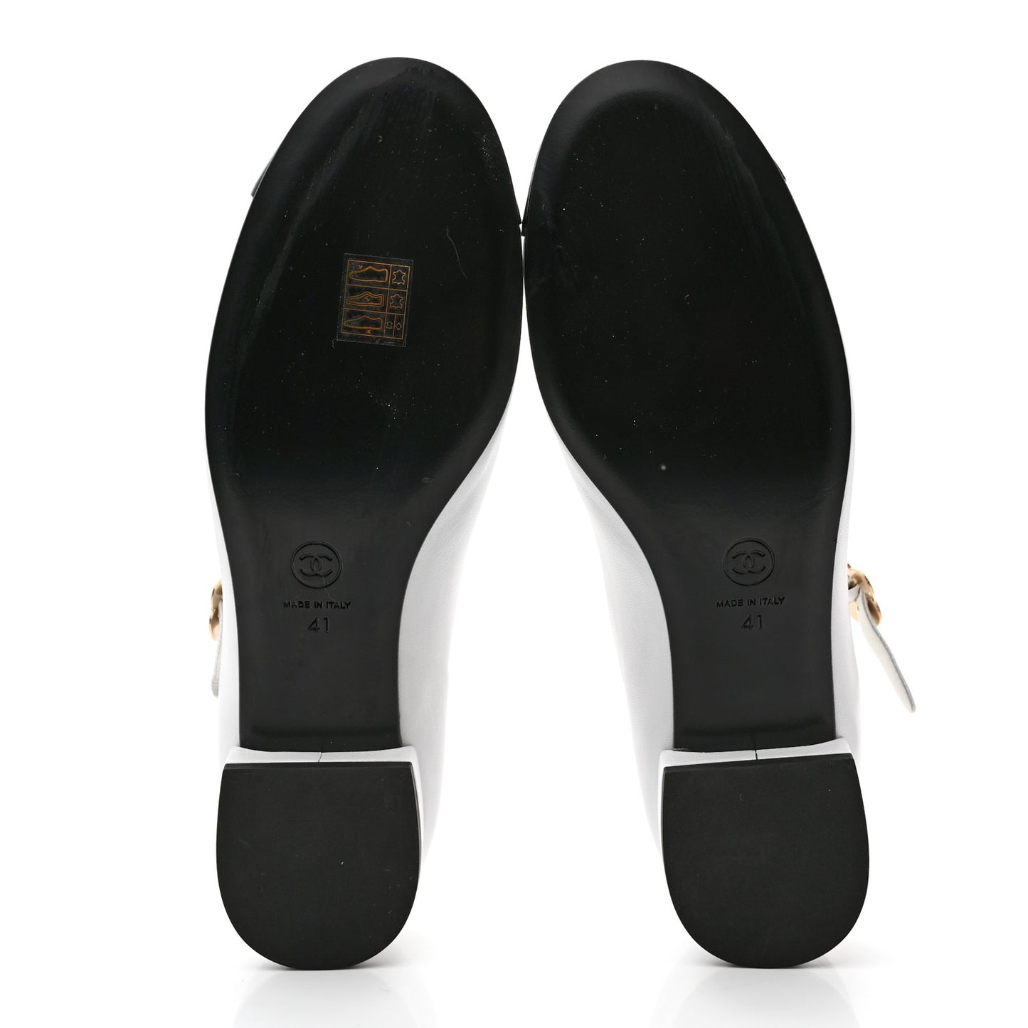 Patent Lambskin Mary Jane Flats 41 White Black