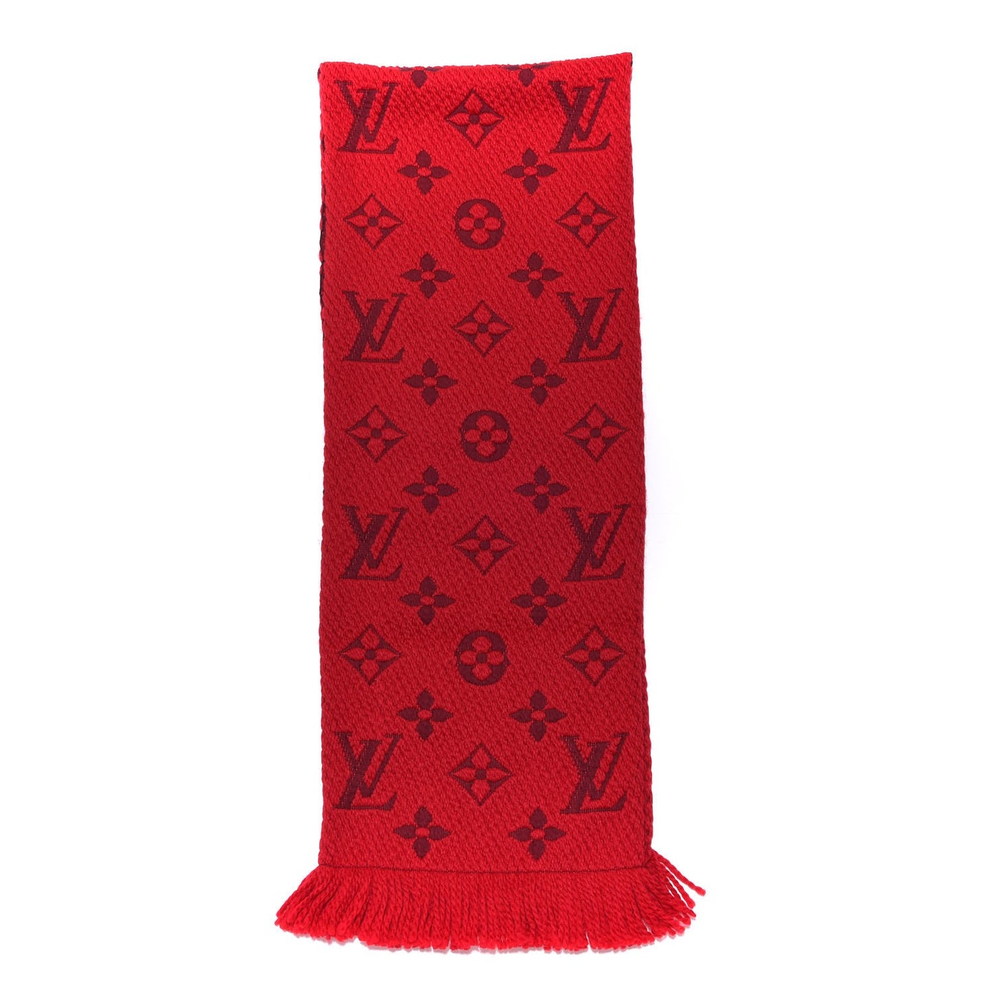 Wool Silk Logomania Scarf Rubis