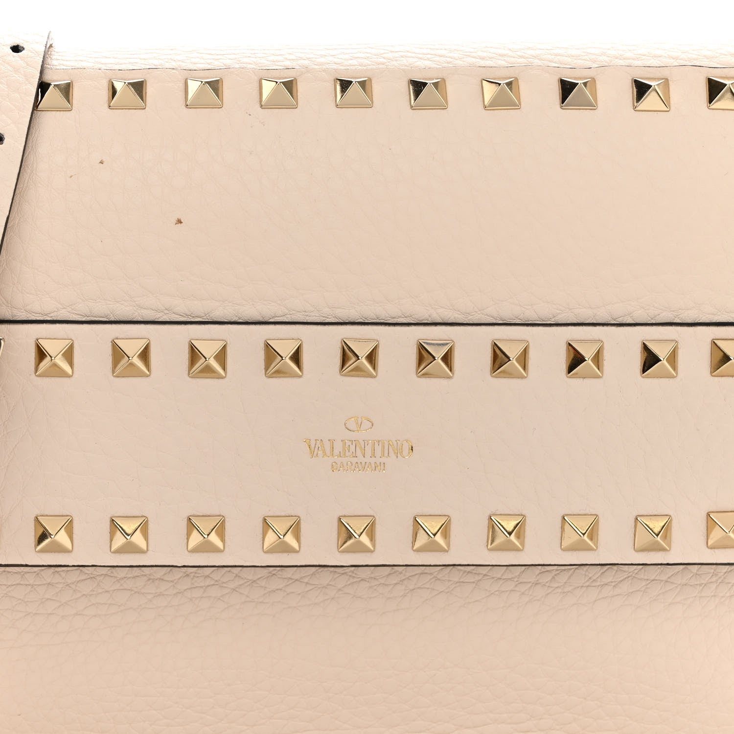 Valentino Garavani Grained Calfskin Small Rockstud Flap Crossbody Bag Light Ivory 10 of 12