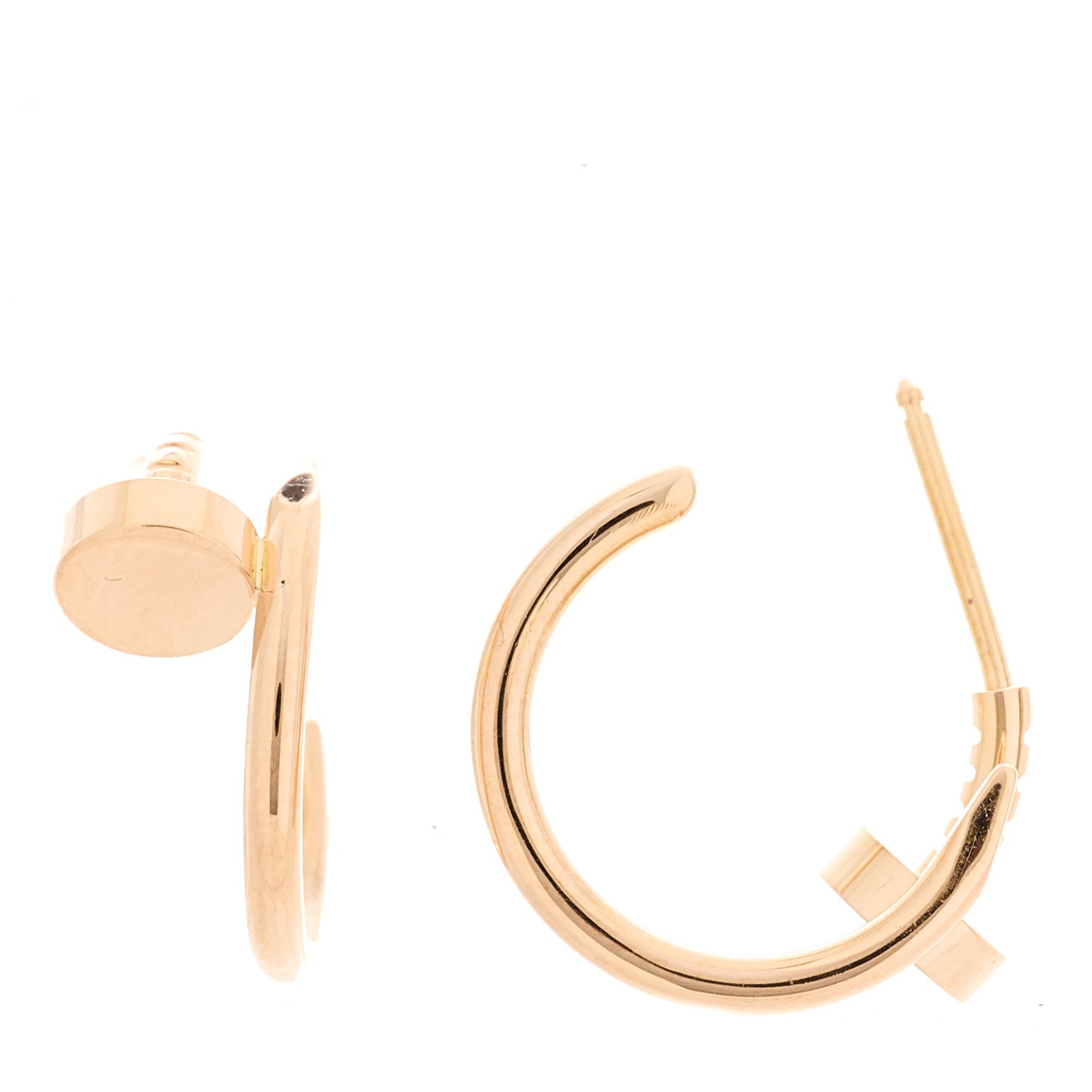 Cartier 18K Pink Gold Juste Un Clou Hoop Earrings 1 of 6