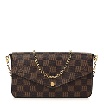 Louis Vuitton Damier Ebene Pochette Felicie Chain Wallet 2 of 6