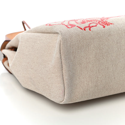 Hermes Vache Hunter Toile Pegase Pop Herbag Zip Retourne 31 PM Capucine Ecru 13 of 23