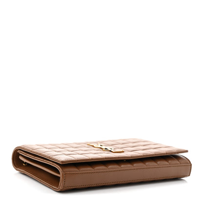 Saint Laurent Lambskin Carre Quilted Cassandre Chain Wallet Fox 4 of 11