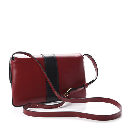 Gucci Vitello Palmellato Lux Bi-Color Small Arli Flap Shoulder Bag New Cherry Red Black 3 of 10