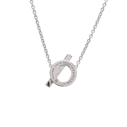 Hermes 18K White Gold Diamond Finesse Pendant Necklace 5 of 6