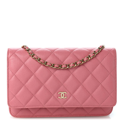 Chanel Caviar Quilted Wallet on Chain WOC Pink 1 of 12