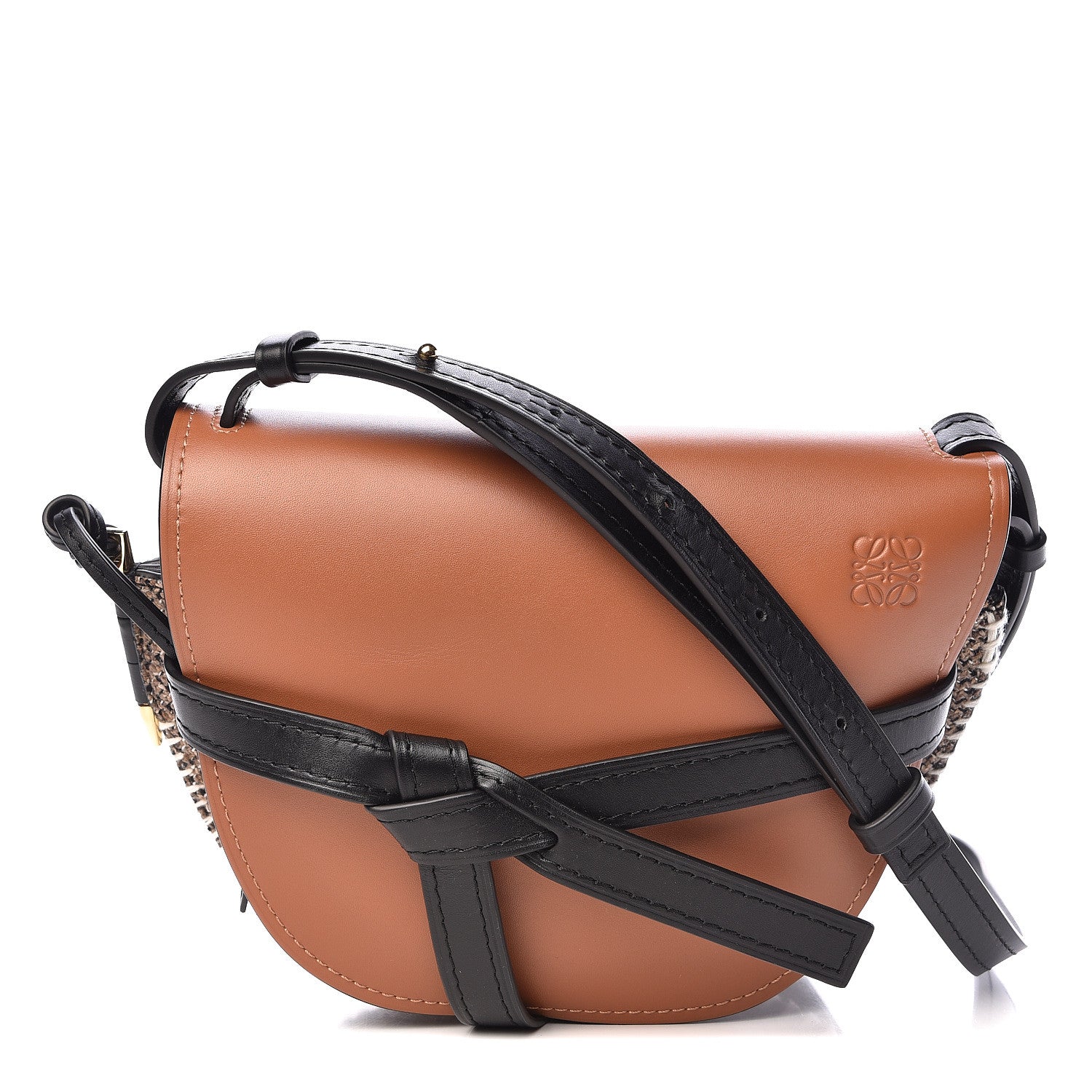 Loewe Calfskin Tweed Small Gate Crossbody Bag Tan 1 of 9