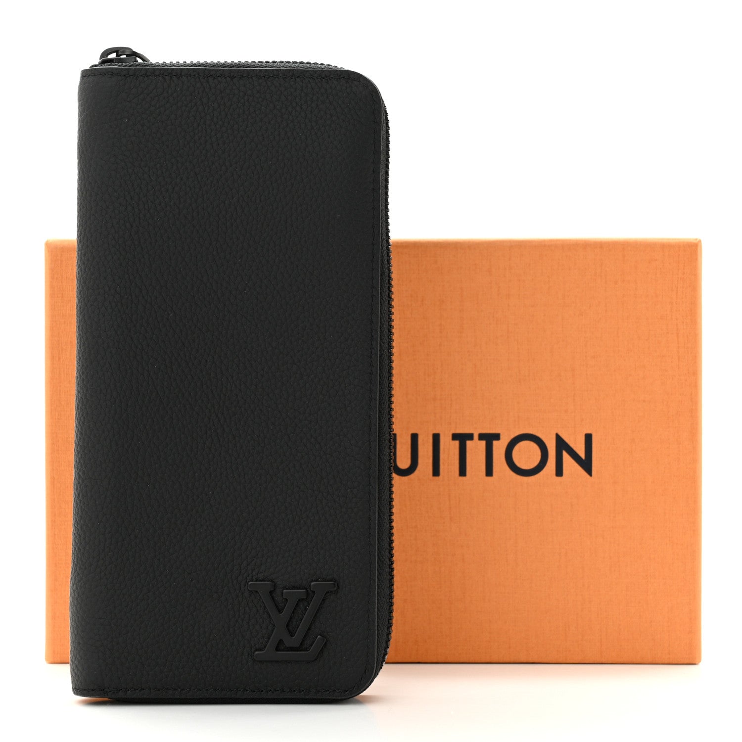 Louis Vuitton Grained Calfskin Aerogram Zippy Wallet Black 7 of 7