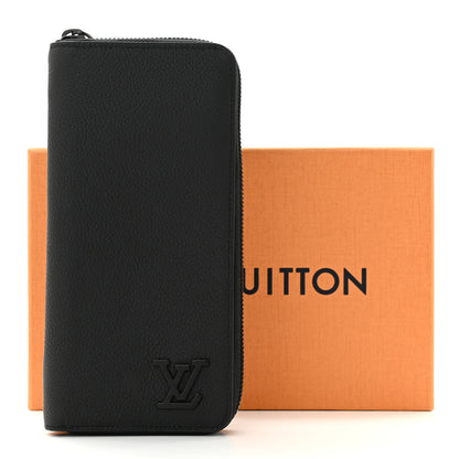 Louis Vuitton Grained Calfskin Aerogram Zippy Wallet Black 7 of 7