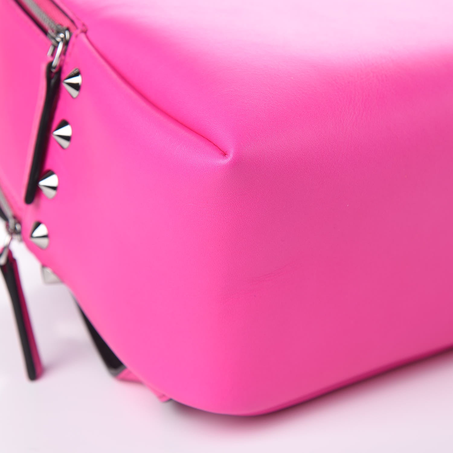 MCM Calfskin Mini Duchess Polke Studs Backpack Electric Pink 8 of 9