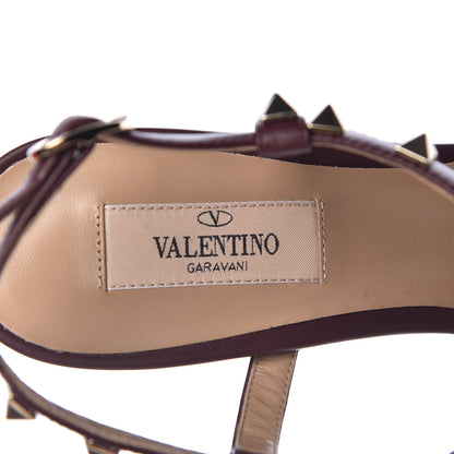 Valentino Garavani Pebbled Calfskin Rockstud T Strap 100mm Block Heel Pumps 39.5 Rubin 7 of 8