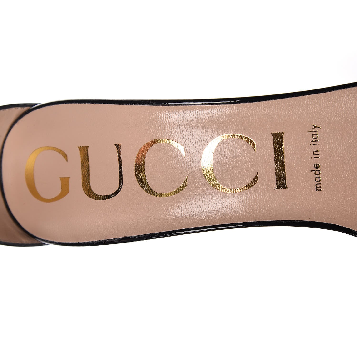 Gucci Patent Crystal Removable Bow Sandals 38 Black 7 of 9