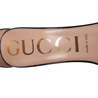 Gucci Patent Crystal Removable Bow Sandals 38 Black 7 of 9