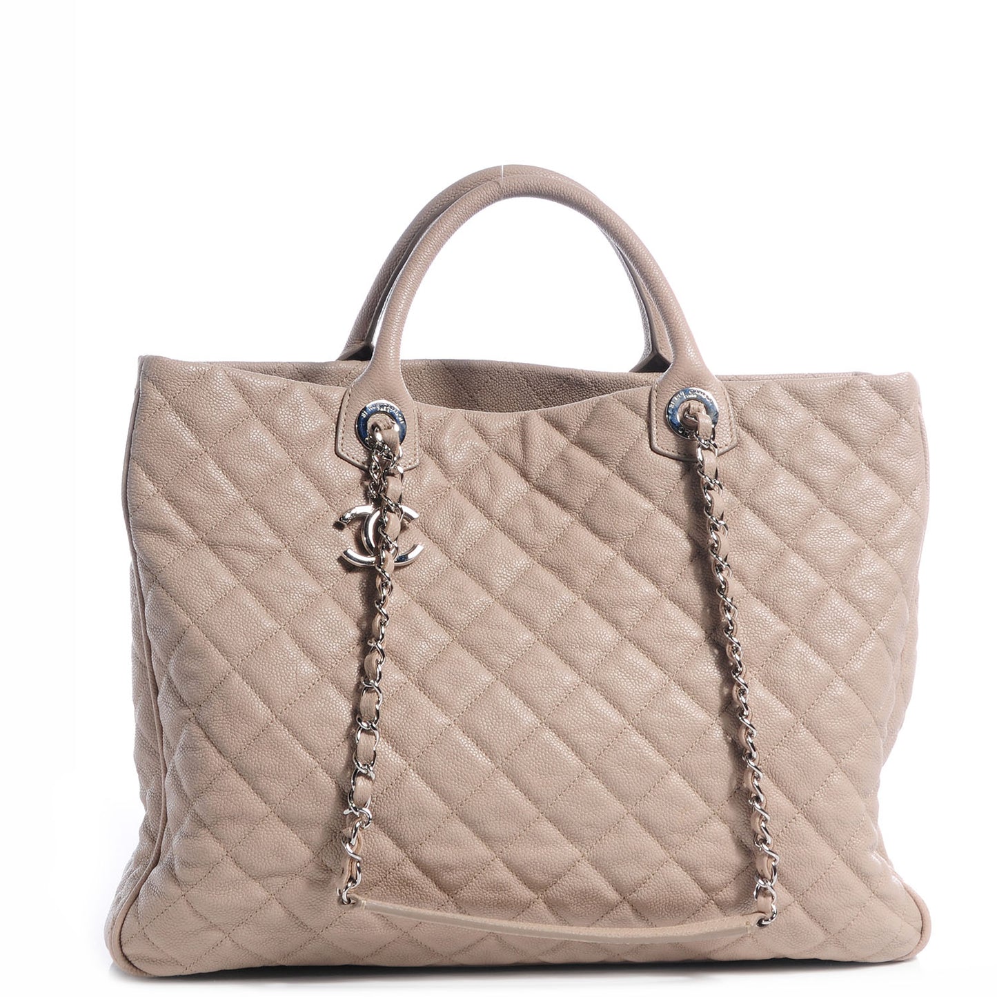 Caviar Quilted Large Shiva Tote Beige