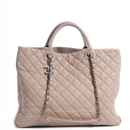 Chanel Caviar Quilted Large Shiva Tote Beige 1 of 7