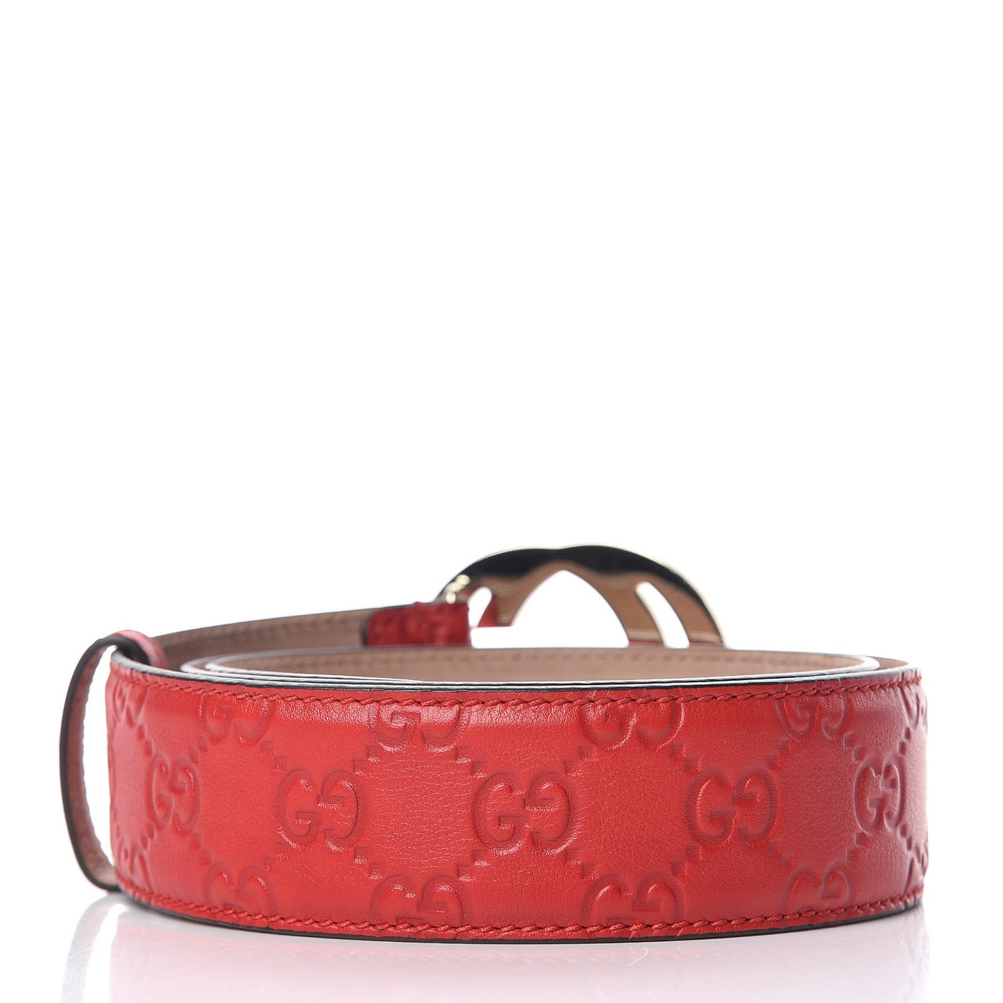 Guccissima Signature Interlocking G 40mm Belt 85 34 Red