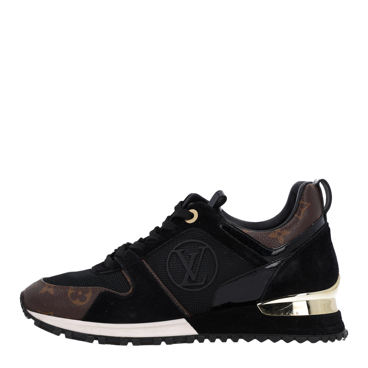 Louis Vuitton Suede Monogram Run Away Sneakers 37.5 Black 1 of 10