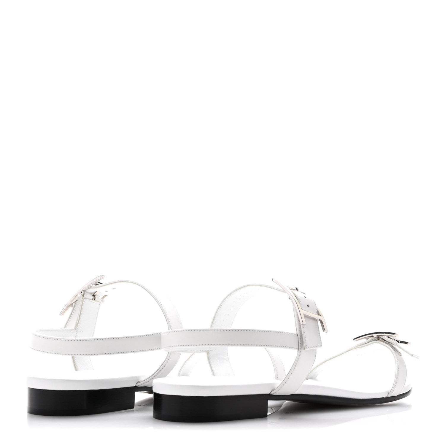 Hermes Calfskin Cristal Sandals 39 White 5 of 11