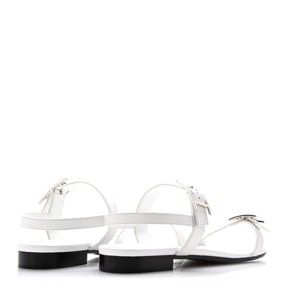 Hermes Calfskin Cristal Sandals 39 White 5 of 11