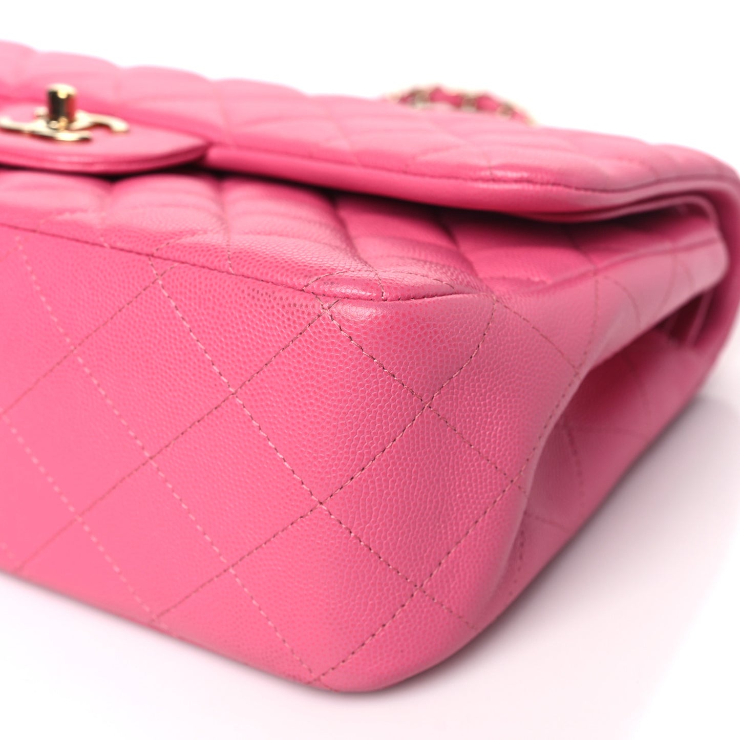 Caviar Quilted Jumbo Double Flap Pink