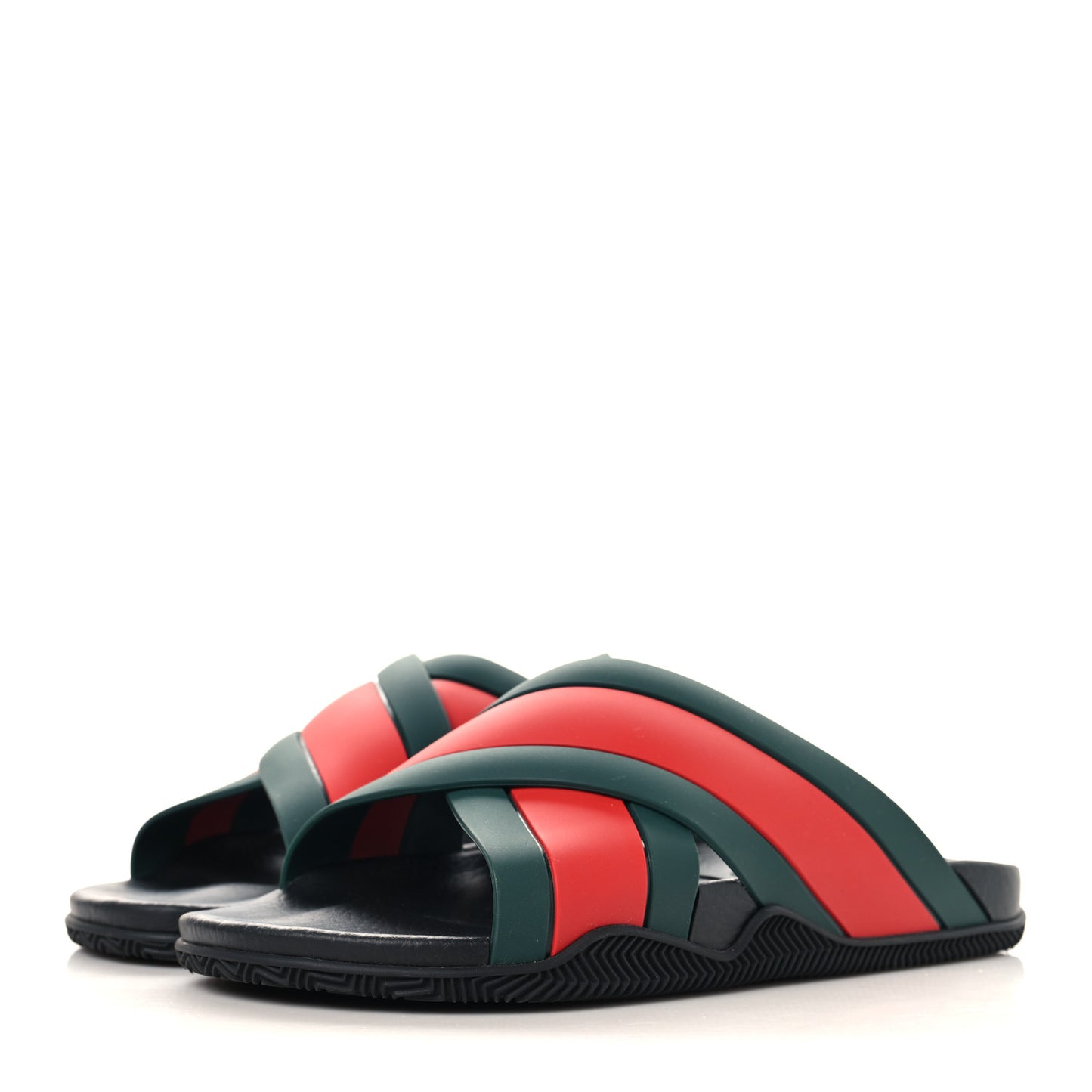 Rubber Web Womens Criss Cross Slide Sandals 42 Green Red