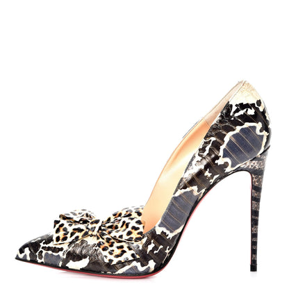 Christian Louboutin Ayers Watersnake Madame Menodo 100 Pumps 39 Black Gold 1 of 8