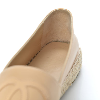 Chanel Lambskin CC Espadrilles 37 Beige Black 10 of 17