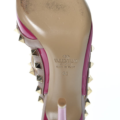 Valentino Garavani Patent Rockstud Ankle Strap 100mm Pumps 36 Ninphea Poudre 8 of 9